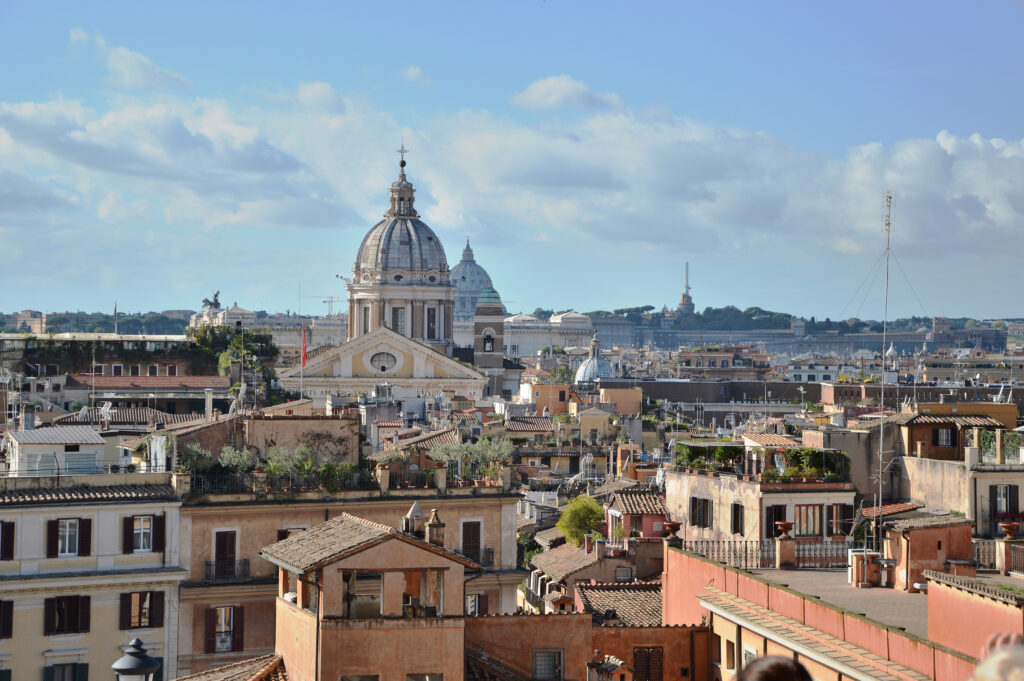 Tramonto su Roma cupole, roma, tetti