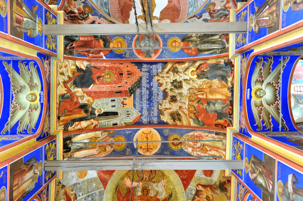 Interno chiesa ortodossa affreschi, chiesa, cupola