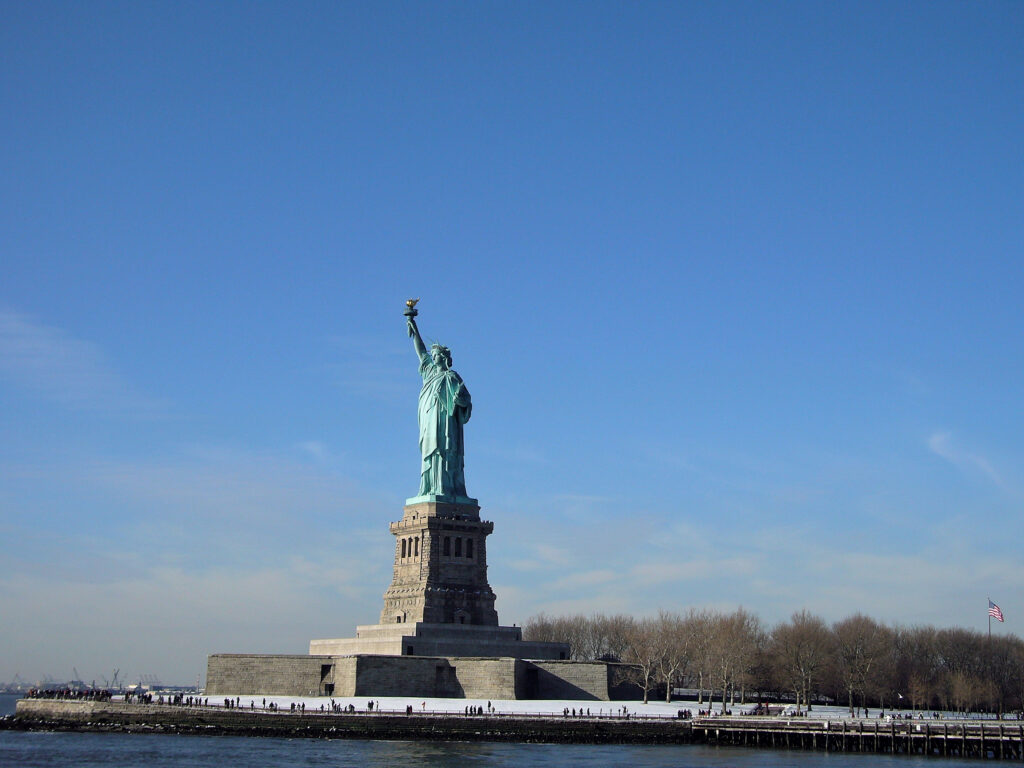 Liberty Island statua, libertà, mare