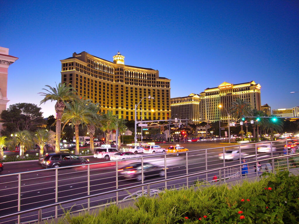 Il Bellagio di sera, Las Vegas