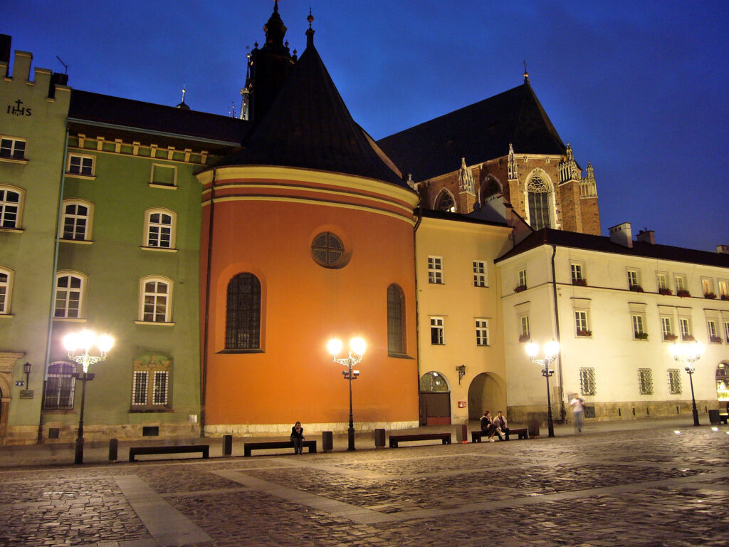 Piazza del Mercato - Rynek Główny piazza, cracovia, notte